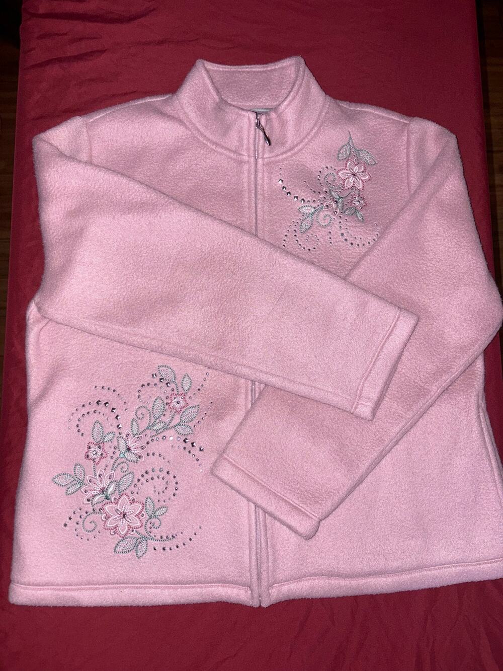 Vintage Alfred Dunner embroidered fleece jacket size PM